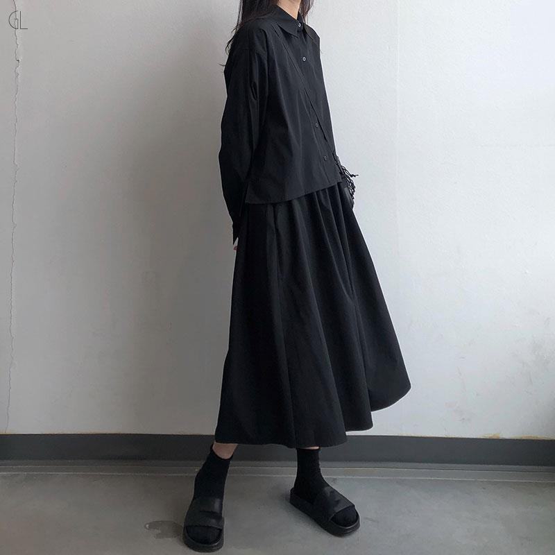 ブラック/シャツ+ブラック/スカート