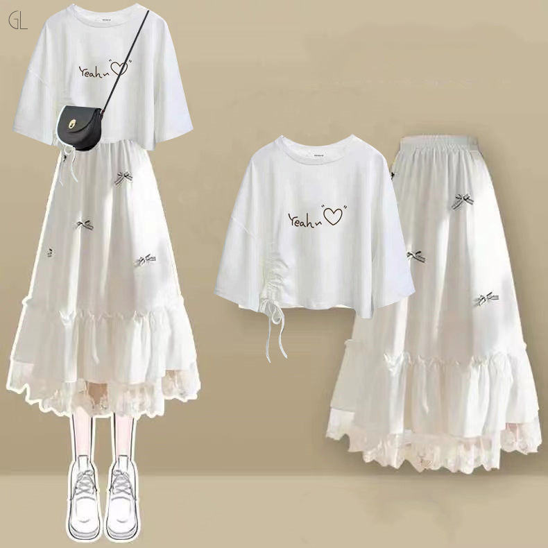 ホワイト09/Tシャツ+ホワイト/スカート