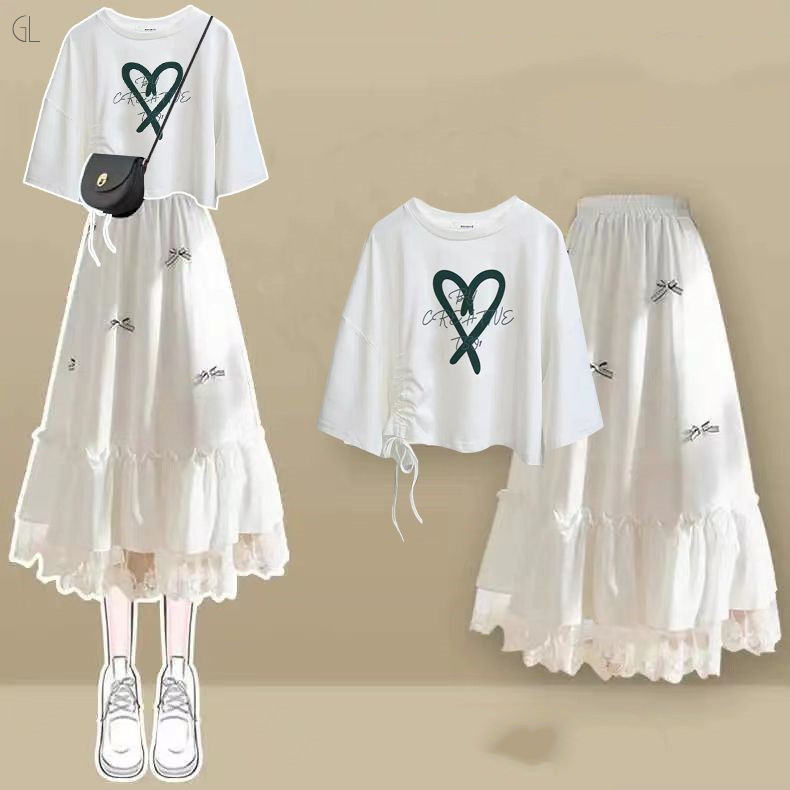 ホワイト10/Tシャツ+ホワイト/スカート